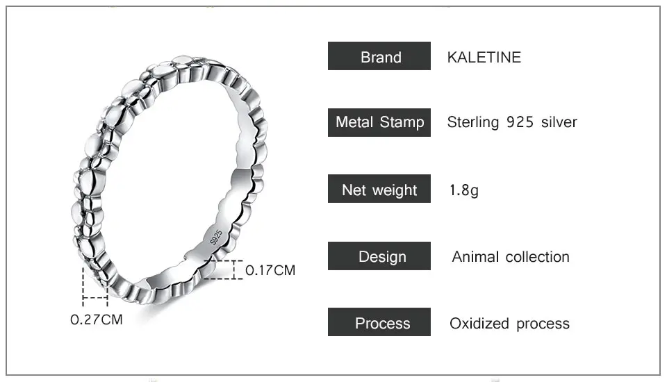 KALETINE 925 пробы Серебряное кольцо кошка рисунком собак из мультфильма «Щенячий патруль» лапы медведя Для женщин кольца Распродажа для женщин Серебряные ювелирные изделия мода KLTR027