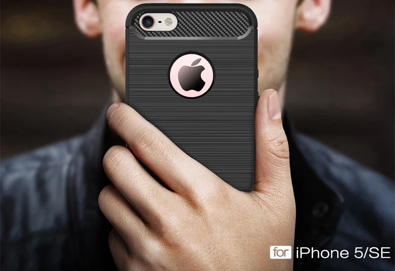 UPaitou для Apple iPhone 5 5S SE чехол, ультра тонкие чехлы из углеродного волокна, устойчивые к ударам, мягкий ТПУ чехол для iPhone SE чехол
