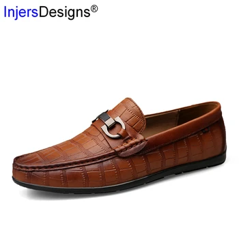 

Plus Size 45 Loafers Quality Genuine Leather Casual Men Shoes Soft Comfortable Boat Shoes men Non-Slip breathable Driving Shoes