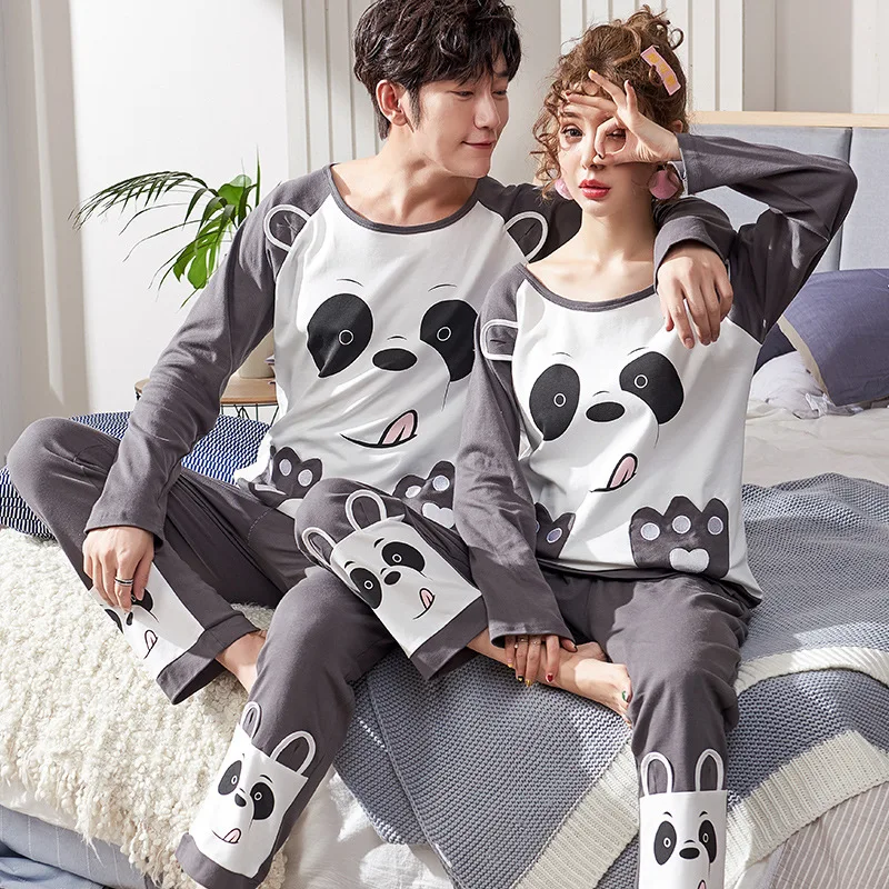 BZEL Panda Lovers' одежда для сна хлопковый пижамный комплект с длинными рукавами