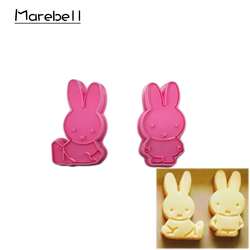

Marebell Cartoon Plastic Cookie Mould 2pcs Rabbit Shape Biscuit Mould Cookie Cutter DIY Tools For Baking