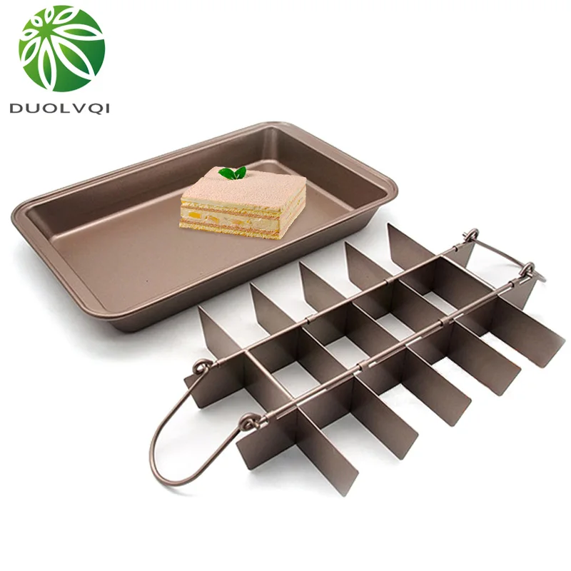 

Duolvqi 18 Cavity Cake Pan Non-Stick Square Shape Bread Mold Pan Stainless steel Baking Tools Professional Bakeware