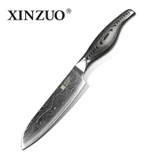 5 “kochmesser Japanischen VG10 damaststahl kochmesser küchenmesser santoku messer farbe holz und edelstahl griff FREIES SHIIPPING