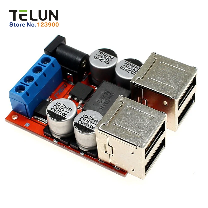 1pcs 8V-35V to 5V 8A power supply step-down module 4 port USB output car solar wind power generation charger step-down inverter 1pcs 8V-35V to 5V 8A power supply step-down module 4 port USB output car solar wind power generation charger step-down inverter