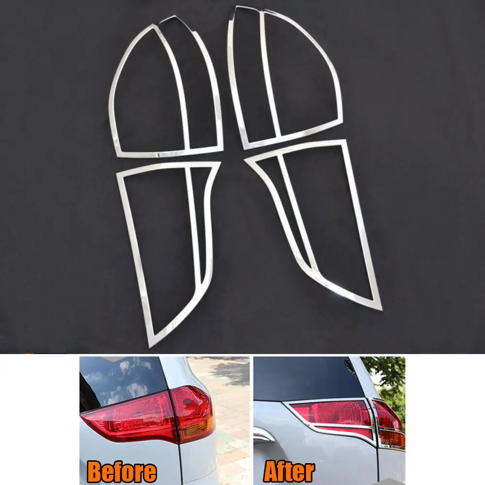 

4pcs/set ABS Chrome Rear Tail Light Lamp Cover Trim Frame Decoration For Pajero Montero Sport 2009-2014 Car Styling