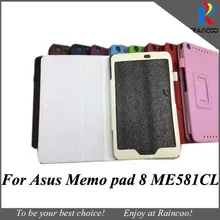 Для Asus memo pad 8 ME581CL pu кожаный чехол-подставка, ME581 pu кожаный защитный чехол MEMOPad 8 ME581C ME581CL сумка оболочка