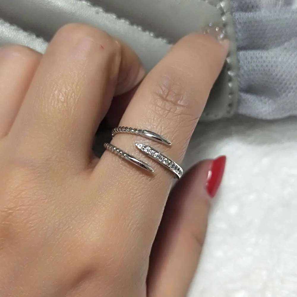 

SINLEERY Shining Tiny Crystal Cross Adjustable Open Rings For Women Silver/Rose Gold Color Chic Jewelry Anillos Mujer JZ189 SSH