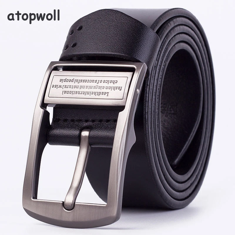 

fashion cowhide genuine leather belts for men jeans Wide Waist Pin Buckle strap male vintage casual men belts ceinture homme