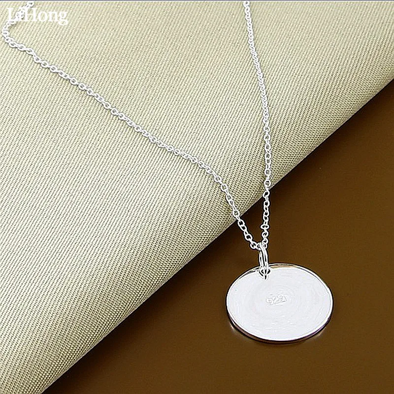 

High Quality 925 Sterling Silver Jewelry Round Pendant Necklace For Women Fashion Exquisite Jewelry Gift Free Shipping
