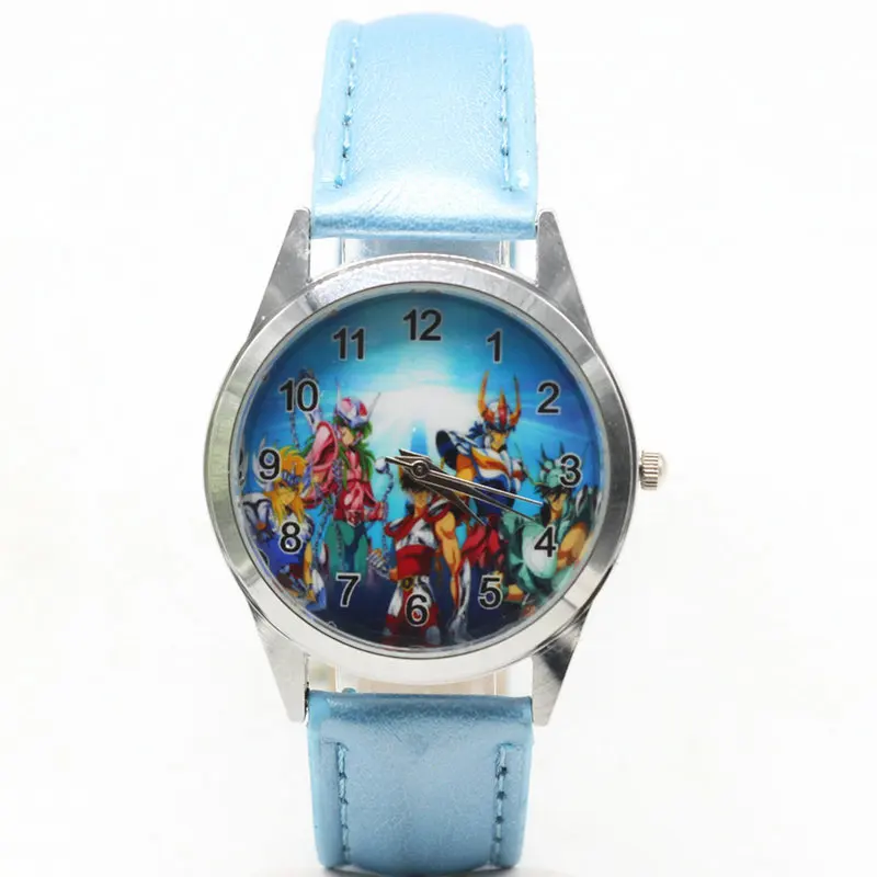 Детские милые кварцевые часы с циферблатом, Мультяшные игрушки для дня рождения, подарок для детей, часы - Цвет: Небесно-голубой