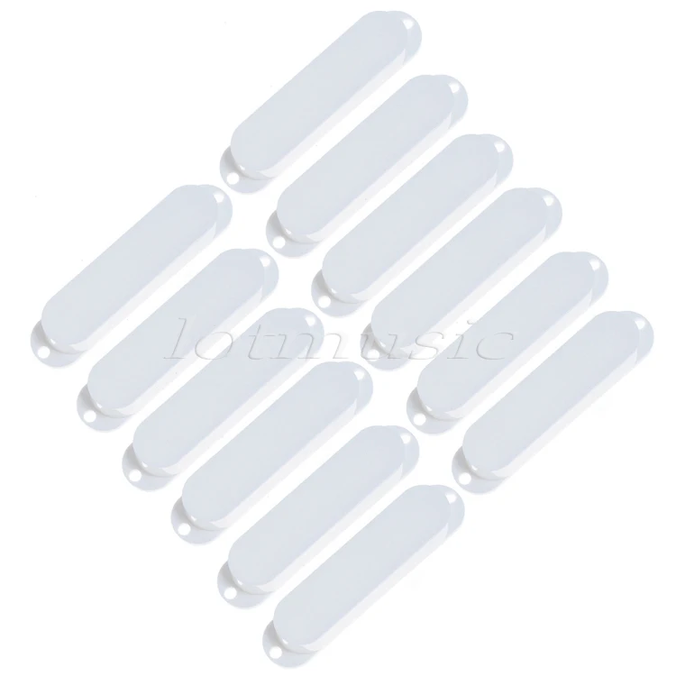 

12Pcs White Solid Single Coil Pickup Covers Closed Plastics For Fender Strat Guitar Replacement
