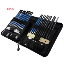 40 шт. полный набор карандашей для рисования и черчения включает в себя графитовый угольный карандаш, резиновый чехол для хранения Точилки для художника, студента
