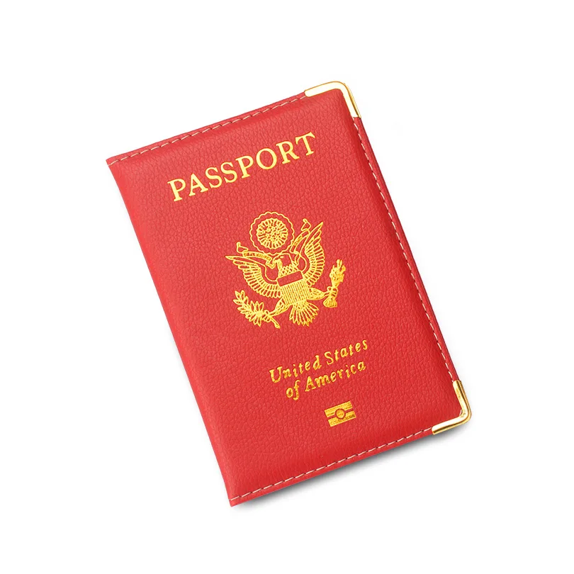 COHEART, брендовая Обложка для паспорта для большинства стран, искусственная кожа, бумажник для паспорта для мужчин и женщин, сумка для паспорта, тонкая, цена - Цвет: USA---Red