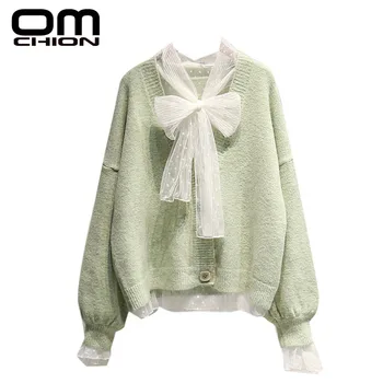 

OMCHION Casaco Feminino 2019 Autumn Winter Korean Style Knitted Cardigan Women Casual Loose Thick Oversized Sweater Jacket LP170