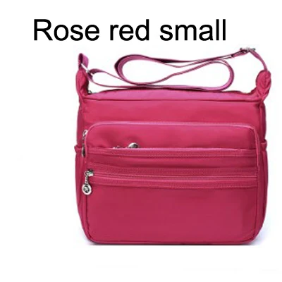 Водонепроницаемая нейлоновая женская сумка, брендовая дизайнерская одноцветная сумка через плечо, Z419 - Цвет: Rose red small