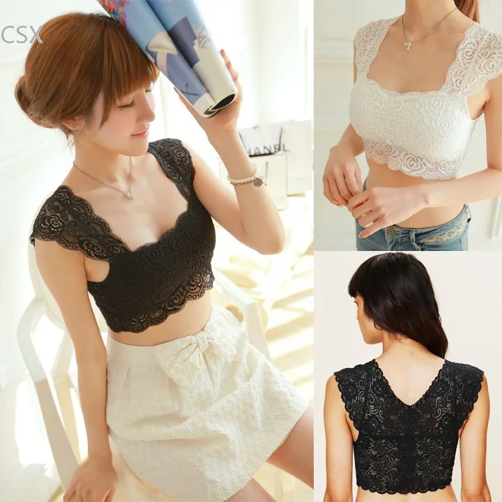 Women Stretch Lace Boob Tube Take Top Bandeau Bra 36