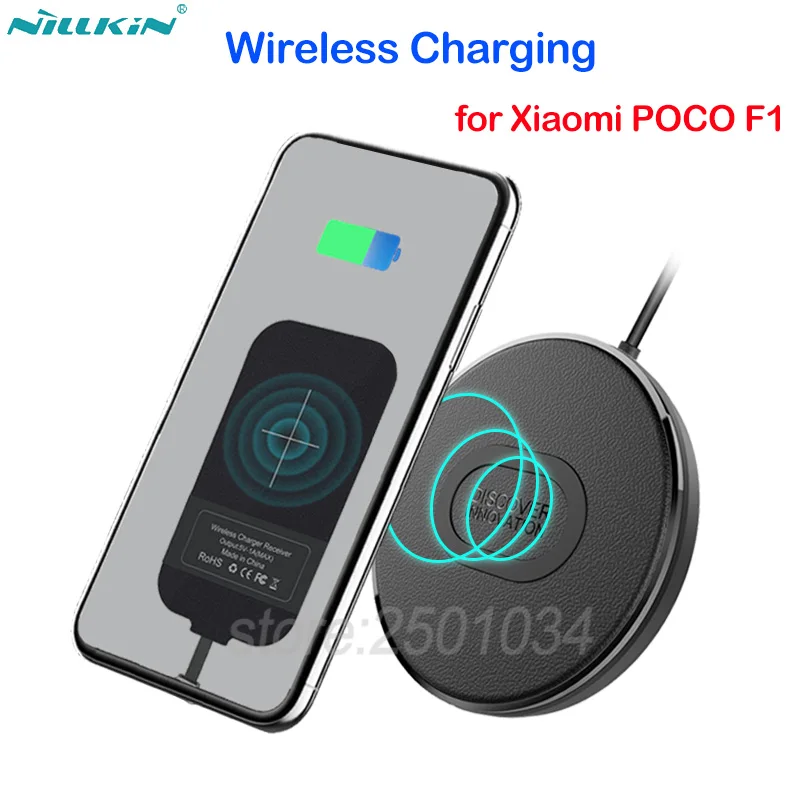 Desk & Car Wireless Charging for Xiaomi Pocophone F1 Qi Wireless Charger+Micro USB Type C Charging Receiver for Xiaomi POCO F1
