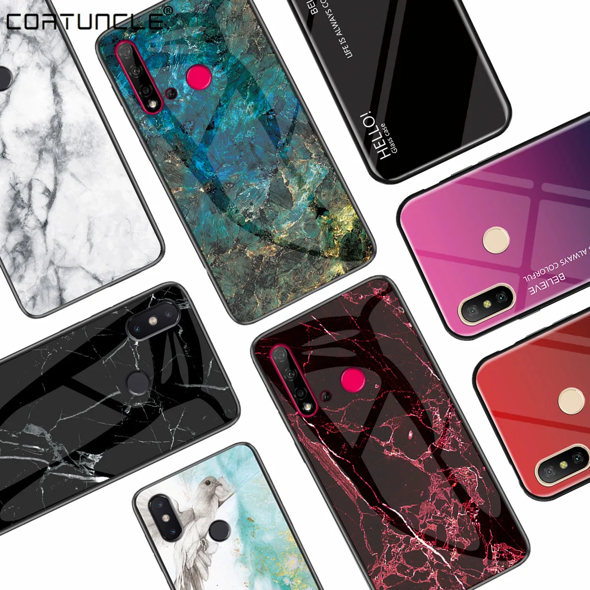 

Marble Tempered Glass Case For Coque Huawei Nova 5i Case Gradient Full Protective Back Cover Huawei Nova 5 Nova 5i Phone Case