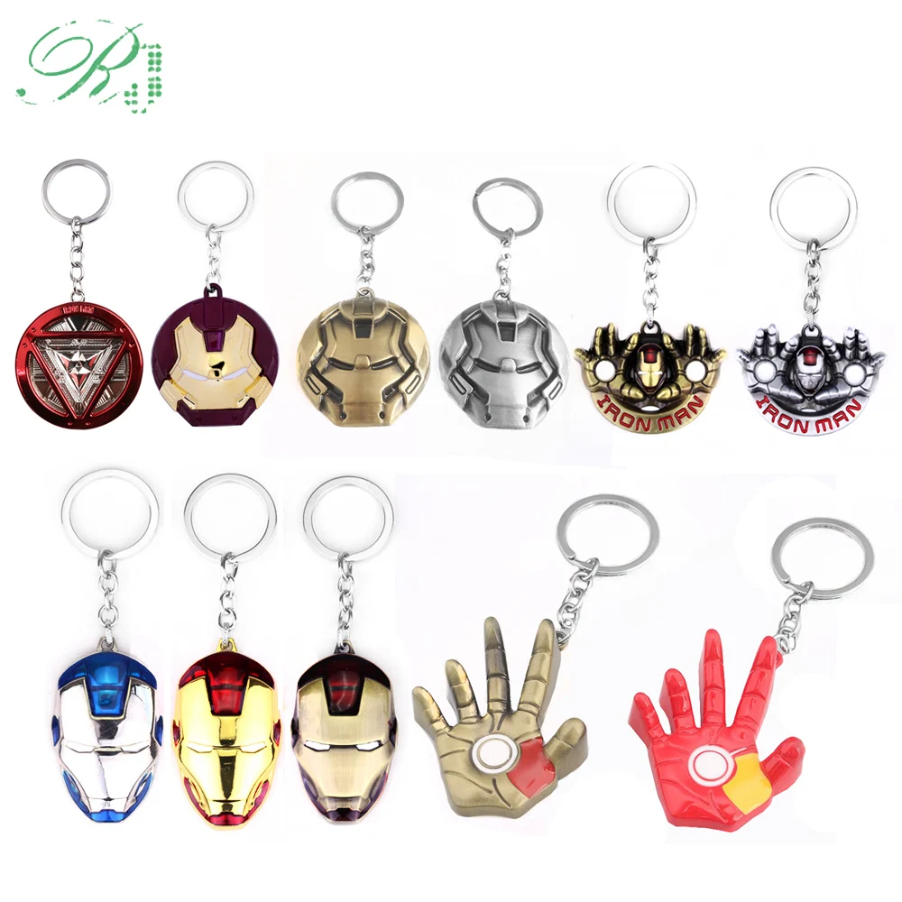 

RJ New Avengers Iron Man Keychains Pendants Movie Super Hero Superman Spider Man Thor Batman Men Car Bag Keyring Xmas Jewelry