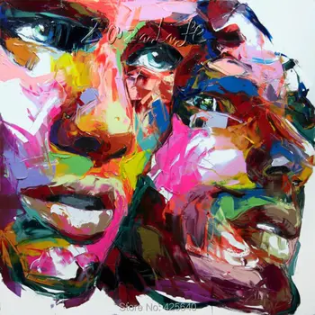 

Francoise Nielly canvas painting caudros decoracion wall Art pictures for living room Palette knife portrait Face Oil painting27