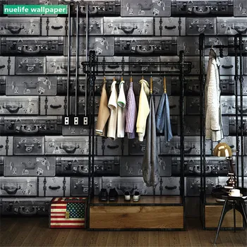 

Retro Vintage Leather Box Pattern Wallpaper Living Room Bedroom Barber Clothing Store Restaurant Cafe Background Wall Paper