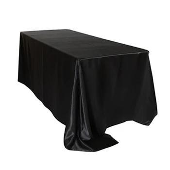 

table cover cloth 145x320cm White Black ablecloths Rectangular Satin Tablecloth Wedding Birthday Party Hotel Banquet Decoration