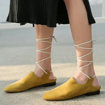 

EshtonShero Woman Shoes Cow Leather Pumps Square Low Heel Round Toe Solid Classic Yellow Ladies Wedding Shoes Size 3-12