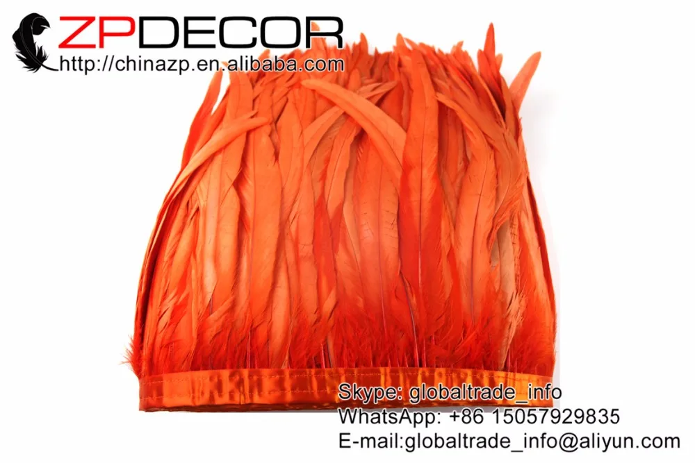orange rooster feather trim (2)