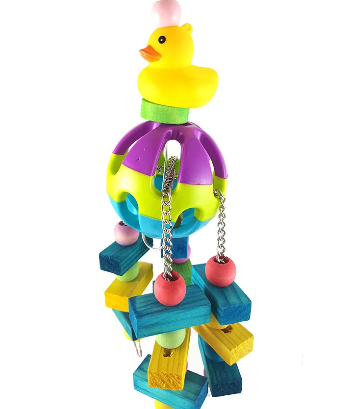 Домашние птицы для попугаев, для кусания игрушечный колокольчик мяч желтая утка птица игрушка