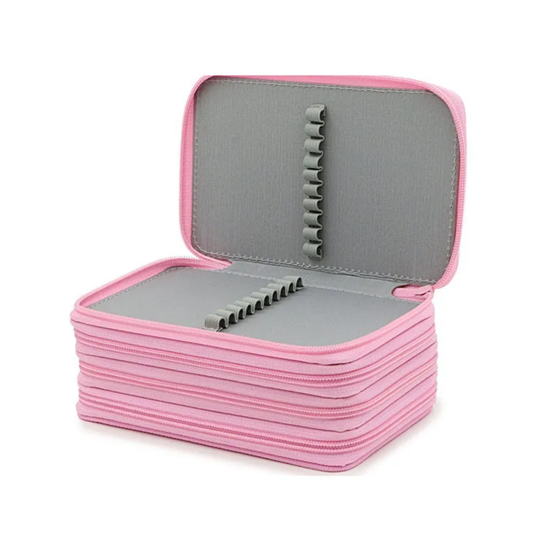 Caixa de Papelaria Esboço Escola Lápis Case Buracos Penalidade Grande Zíper Caneta Bolsa Quatro Multi Camadas Menino Meninas Conjunto 72 10 grande zíper caneta saco quatro multi camadas
