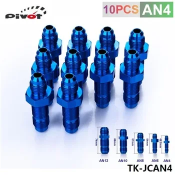 Pivot - 4AN AN4 MALE THREAD STRAIGHT BULKHEAD FLARE BLUE ALUMINUM ANODIZED FITTING TK-JCAN4