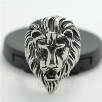 

Fashion Mens Jewelry Big Cool Rings The King of Lion Animal Shape Ring 316L Stainless Steel Ring Gothic Style Lion Head Rings
