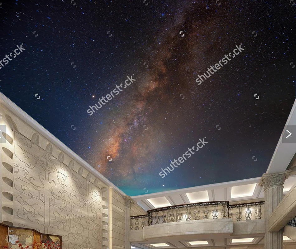 Custom Ceiling Wallpaper Milky Way Natural Landscape Mural For