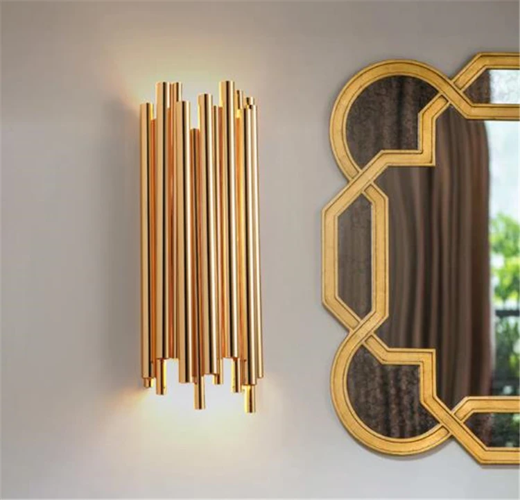 Decoração do Corredor Luz de Parede Criativo Moderno Individualidade Metal Retro Ouro Sala Estar Quarto Cozinha Arandela Iluminação 4 Home & Garden