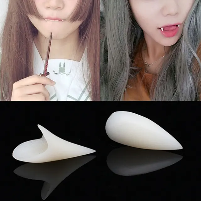 Cheap 4PC Horrific Fun Clown Dress Halloween Cosplay Dentures Zombie Vampire Teeth Ghost Devil Fangs Props Costume Party