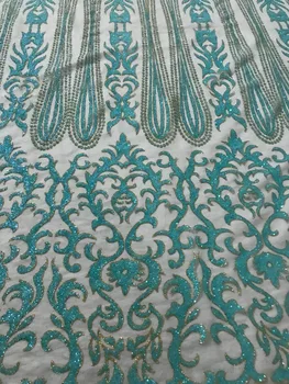 

glued glitter african Tulle lace for nice dress modern design CiCi-6605-2 french net lace fabric