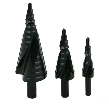 

4-12/20/32mm HSS Step Drill Bits Set Spiral Grooved Hole Cutter 3pcs/set
