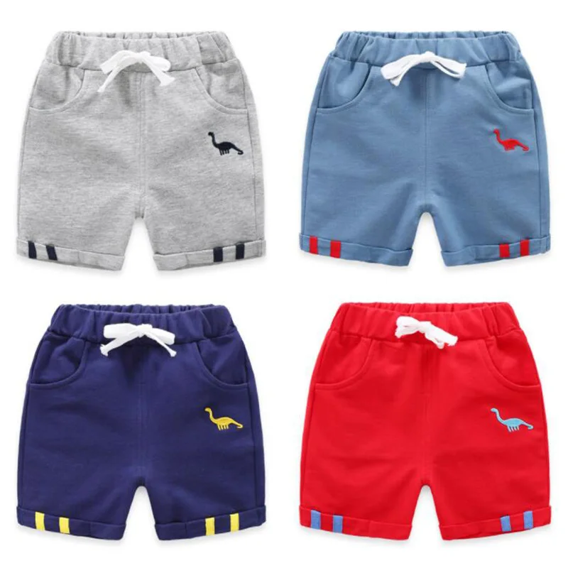 

2019 summer short pant for boys pattern dinosaur solid cotton trouser for children solid sport trousers pants