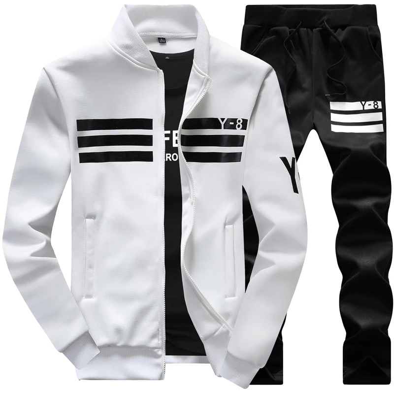 2018 Men's Sportswear Large size 8XL Men Sportsuit Pants Two Piece Track Suit   Hip Hop Casual Sets Fitness Tracksuit Hoodies