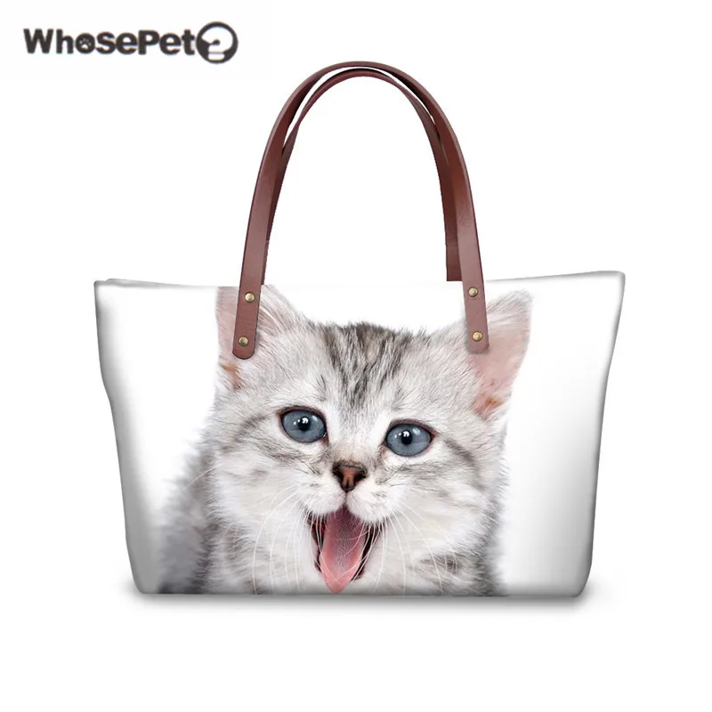 

WHOSEPET Top-handle Totes Cats Messenger Shoulder Crossbody Bags for Women Cute Designed Handbag Bags Girls Female Big Tote