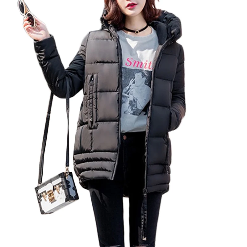 Women Down Cotton-padded Jacket Parkas Winter Jackets Women's Warm Down cotton Jacket Coat Fashion Hooded Long Cotton Coat A961