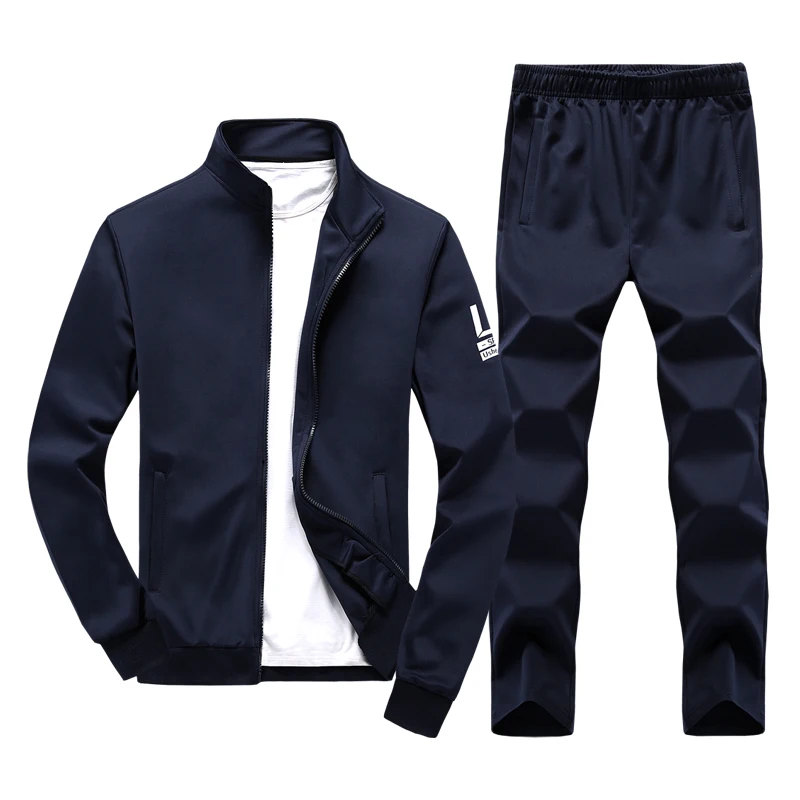 Men Tracksuits with Pants New Gyms Set Plus Size M-4XL Male Spring Two Piece Clothing Casual Track Suit Sportswear Sweatsuits