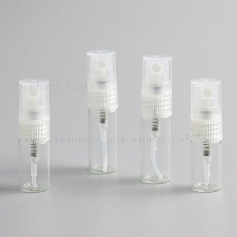 

Clear Glass Spray Bottle Atomizer Perfume Bottles Atomizing Spray Liquid Container 2ml 3ml with pp clear cap 5pcs