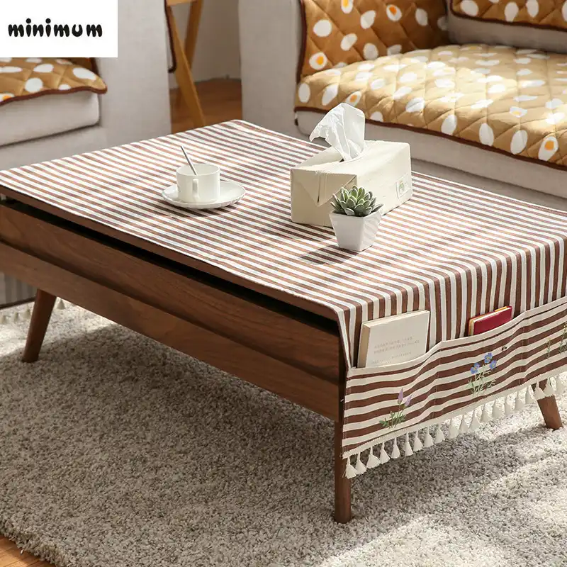 Detail Feedback Questions About Linen Cloth Coffee Table Tablecloth Linen Cloth Coffee Table Tablecloth With Storage Bag Multifunction Tv Cabinet Refrigerat Cover Rural