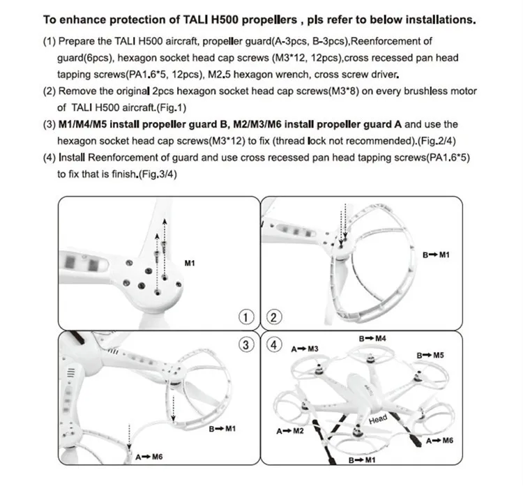 Walkera TALI H500 Hexacopter оригинальные запасные части Пропеллер Защита TALI H500-Z-28