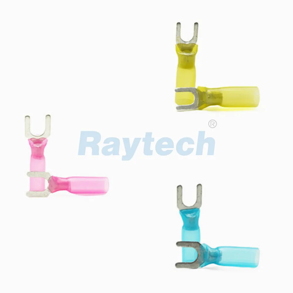 

Raytech Electrical Cable Wire Solder Seal Wire Connector Ancor HDPE Heat Shrink Fork Terminals 10pcs