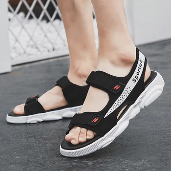 

UNN Gladiator Sandals For Men Summer Beach Sandal Rome Shoes Men's Hook&loop Outdoor Slippers Sport Water Shoes