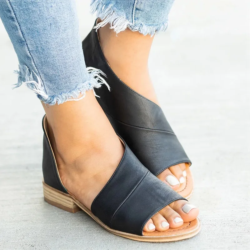 Women Sandals 2019 Fashion Summer Shoes For Women Low Heels Sandals Chaussures Femme Peep Toe Women Casual Shoes Woman Clog