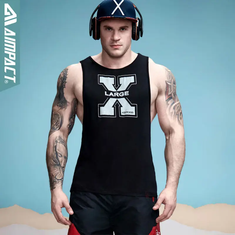 Мужской яркий жилет Aimpact с низким вырезом для тренировок AD26|low cut armholes|tank top low cutmen