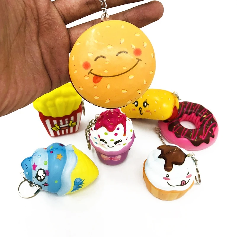 

Squishy Slow Rising Keychain Funny Gadgets Kids Stress Relief Cute Antistress Squishies PU New Squeeze Squichies Novelty Toys